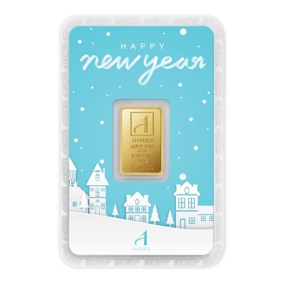 ทองคำแท่ง 0.50 บาท Happy New Year การ์ดสีฟ้า