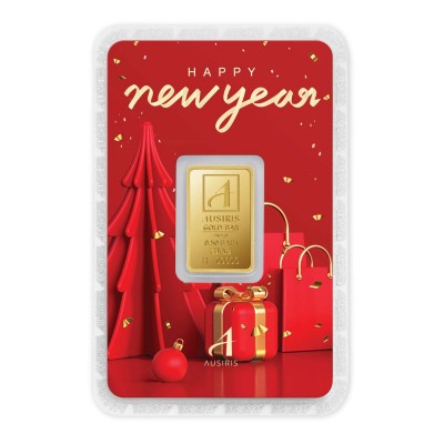 ทองคำแท่ง 0.50 บาท Happy New Year การ์ดสีแดง 